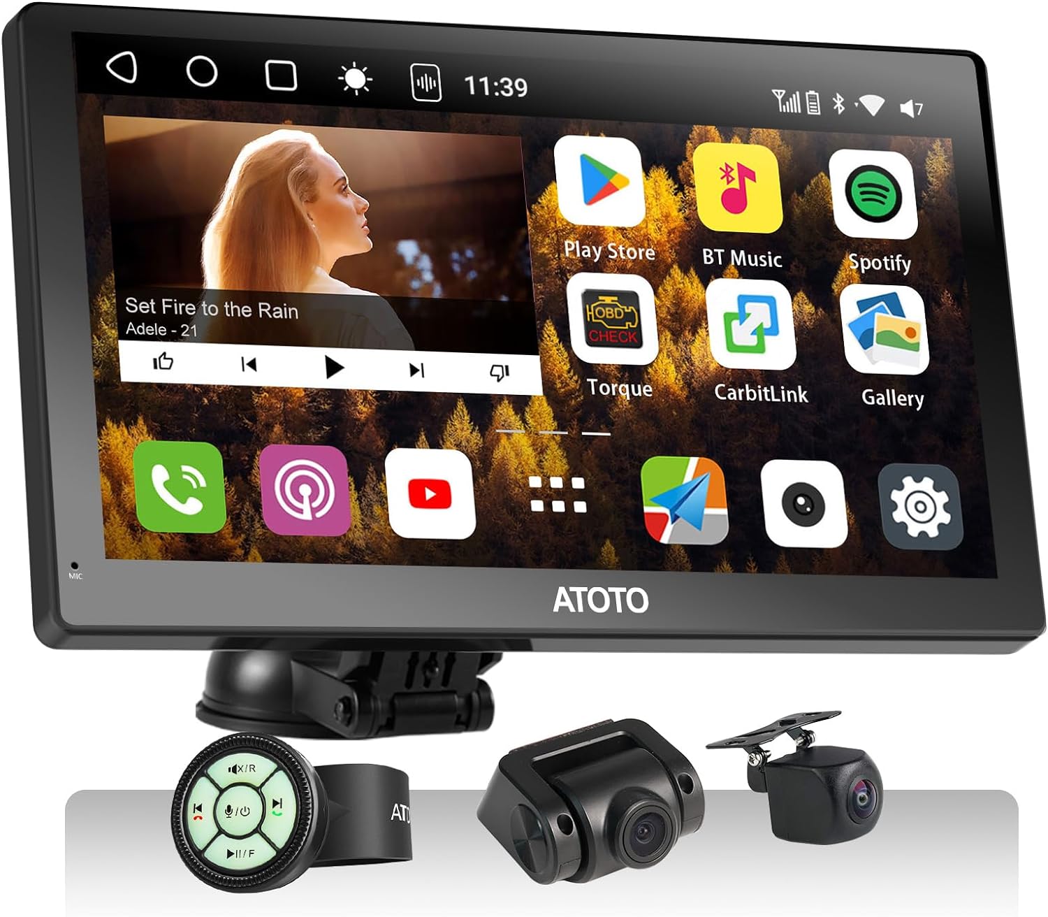 ATOTO P9 9inch QLED Digital Media Receivers Android Portable Car Stereo, 4G+32G, Wireless CarPlay & Android Auto, 4G LTE, 2 Bluetooth, GPS Tracking, HDMI Input, with 1080P Dash & Rear Cam, P909PR-S3 image 0 ATOTO P9 9inch QLED Digital Media Receivers Android Portable Car Stereo, 4G+32G, Wireless CarPlay & Android Auto, 4G LTE, 2 Bluetooth, GPS Tracking, HDMI Input, with 1080P Dash & Rear Cam, P909PR-S3 image 0